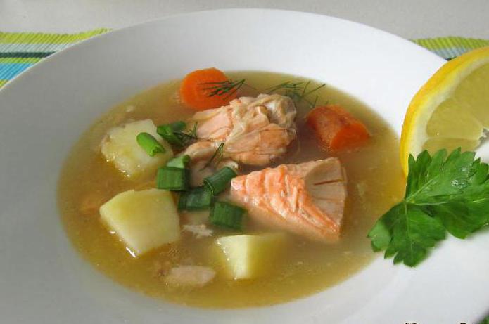 Soup with salmon