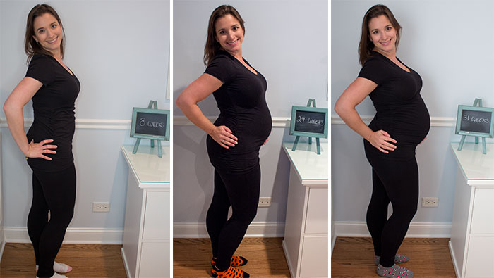 pregnant woman at different stages