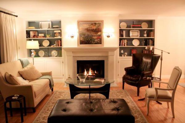 a fireplace in the living room photos modern style