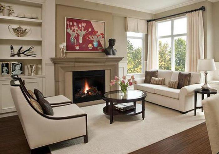 modern fireplaces in living room interior photo