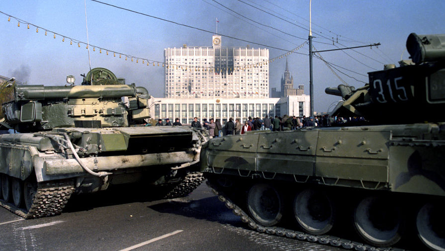 Moskau 1993 Jahr die Erschießung des weißen Hauses