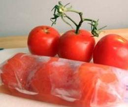 eingefroren ob die Tomaten