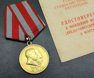 medalha comemorativa dos 30 anos do exército soviético e da marinha