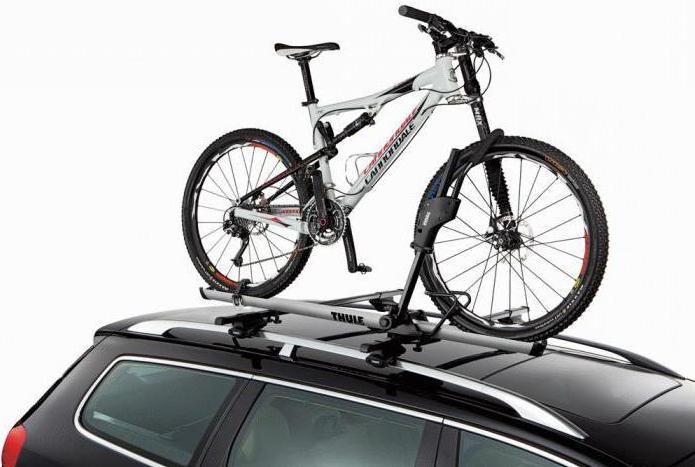 the bike on the car roof Thule
