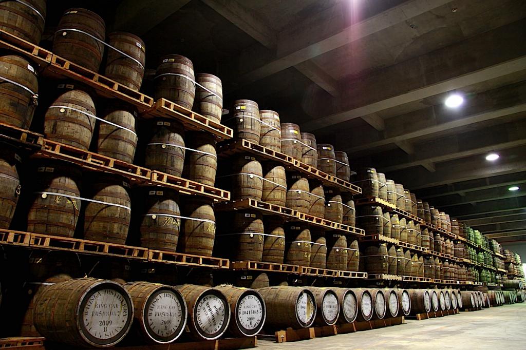 whiskey is aged in barrels
