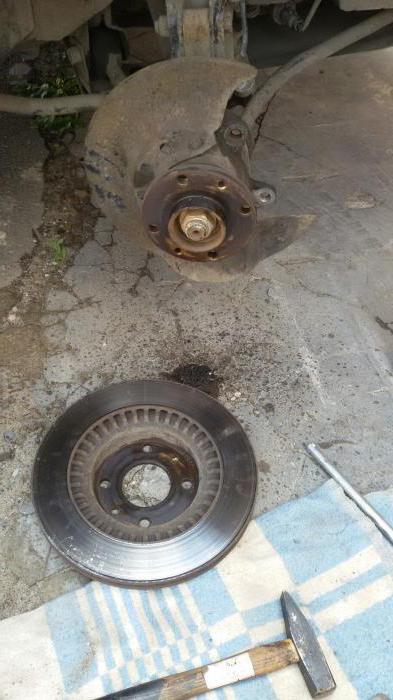 replacing brake discs Lada Kalina