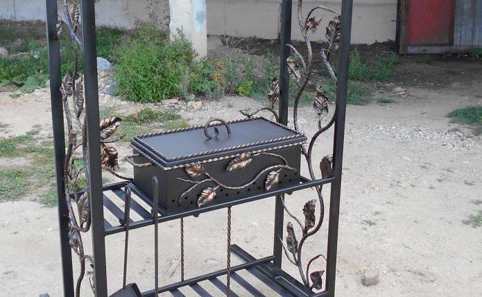 the grill with your hands from metal with a roof