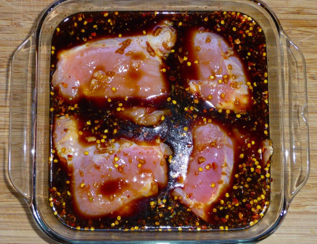 pieces in the marinade