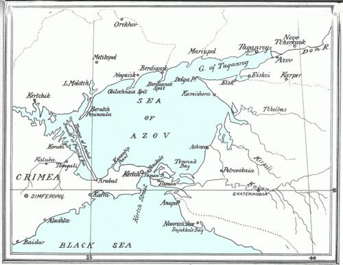sea of Azov on the map of Russia
