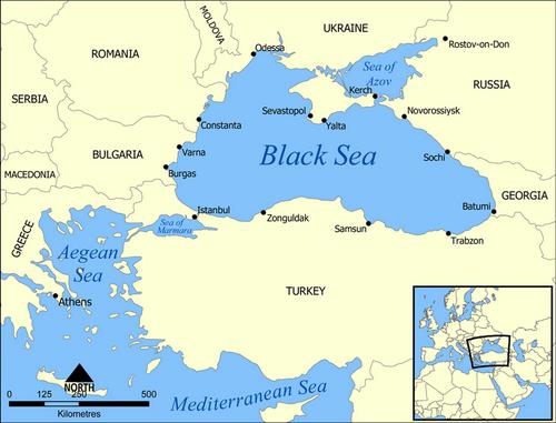 mapa de la costa del mar de azov ucrania