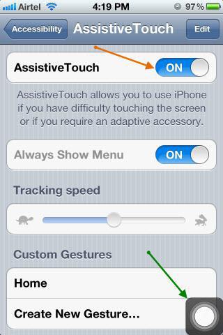 jak szybko wyświetlić przycisk home na ekran iphone