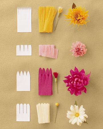 las plantillas de flores de papel
