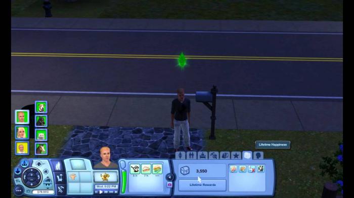 happiness points in Sims 3