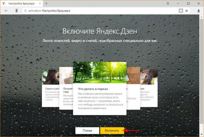 Yandex Zen desativar