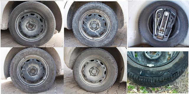 el uso de viejos neumáticos