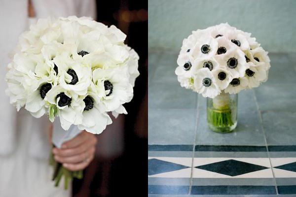 蓝色和白色婚礼的花束