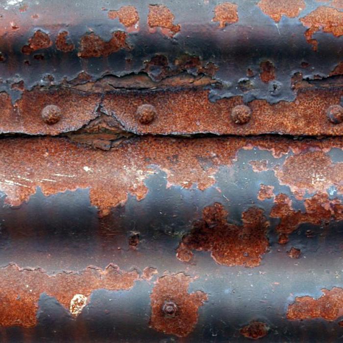 chemicals rust on metal