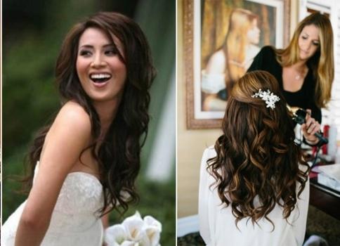 الزفاف نمط الشعر لفترة طويلة الشعر مفلطحة