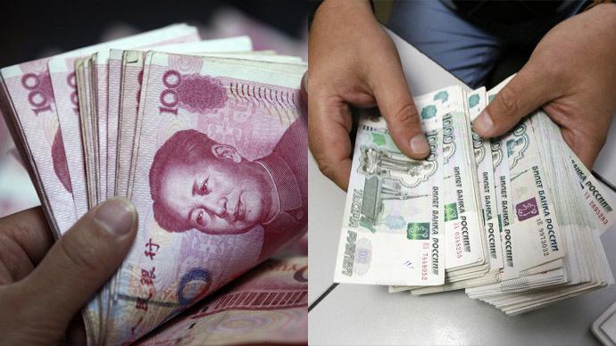 die Chinesische Währung gegenüber dem Rubel