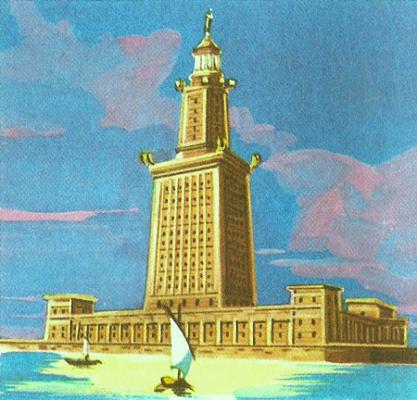 the lighthouse of Alexandria on island of Pharos