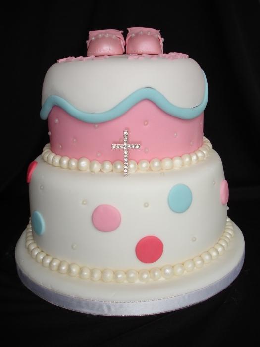o bolo de batizado meninas